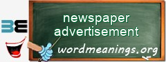 WordMeaning blackboard for newspaper advertisement